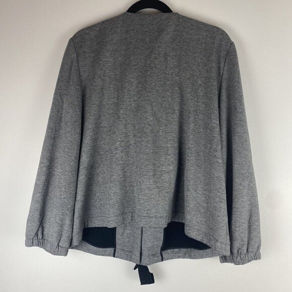 Elie Tahari Women's Zip Jacket Size XL Gray Heathered Black Accents - Picture 8 of 11
